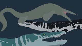 Giant Mosasaur vs Liopleurodon vs Predator X [upl. by Malcah]