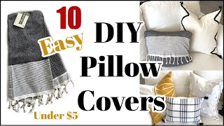 10 High End DIY Pillow Covers  How to Make Pillow Covers UNDER 5 [upl. by Garfinkel962]