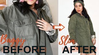 HOW TO EASILY amp SEAMLESSLY RESIZE YOUR OVERSIZED JACKET [upl. by Ellessig]