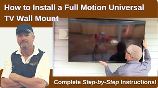 How to Install a Full Motion Universal TV Wall Mount [upl. by Lucrece]