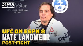 UFC on ESPN 8 Nate Landwehr on Win Over Darren Elkins I Spit Out His Blood  MMA Fighting [upl. by Henryk]