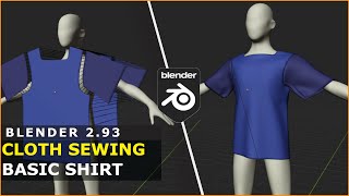 Tutorial Blender Cloth Sewing  Basic Shirt [upl. by Nesyt411]