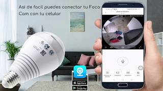 Configura la Foco Camara wifi Ip espía desde tu celular con la aplicación V380 Pro [upl. by Disharoon]