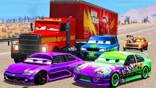 Lightning Mcqueens Nightmare  Cars Movie Remake Chick Gets Blended by Tractor  BeamNGdrive [upl. by Ataliah]