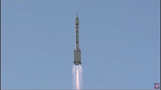 Replay China launches crew to new space station [upl. by Selbbep]