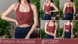 How to Crochet a Halter Top  Pattern amp Tutorial DIY [upl. by Diane-Marie328]