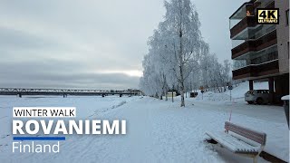 Capital City of Lapland Finland  Winter Walk in Rovaniemi [upl. by Falcone]