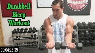 Intense 5 Minute Dumbbell Bicep Workout [upl. by Siuqaj]