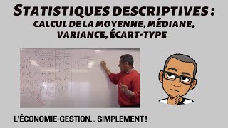 STATISTIQUES DESCRIPTIVES Cours complet  CALCUL DE LA MOYENNE MÉDIANE VARIANCE ÉCARTTYPE [upl. by Assirem327]