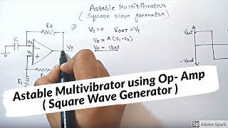 ASTABLE MULTIVIBRATOR using opamp explained in simple way  square wave generator  In hindi [upl. by Nodnarg]