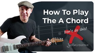 How to Play the A Chord  Guitar for Beginners [upl. by Regdor]