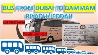 Bus from DUBAI to SAUDI Dammam Riyadh Jeddah Timing cost duration agent [upl. by Remde]