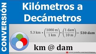 CONVERTIR DE KILOMETROS A DECAMETROS  km a dam [upl. by Kannry]