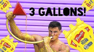 Drinking 3 Gallons of Mustard Challenge STOMACH DESTROYED  Bodybuilder VS Epic Cheat Day [upl. by Saval298]