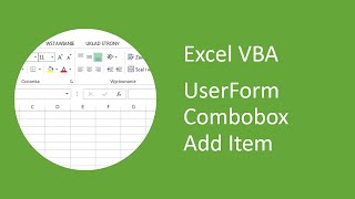 Excel VBA Userform Combobox Add Item [upl. by Sontich427]