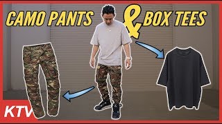 CARGO CAMO PANTS MENS STREETWEAR  BOX TEES REVIEW [upl. by Yemirej330]