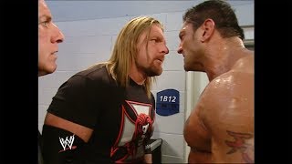 Triple H and Batista after Batista gets Disqualified Raw November 22 2004 [upl. by Tobe]