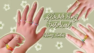 how to make beaded flower rings  Seed Bead DIY tutorial  studio vlog  tiffanystudies [upl. by Bridwell]