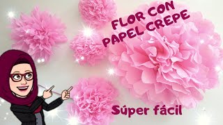 DIY🌸Como hacer FLORES de papel crepe o china SENCILLA Y FÁCIL 🌸2 modelos [upl. by Tammie]