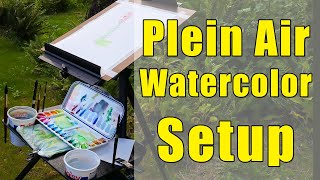 Plein Air Watercolor Setup  Affordable Easel  Shelf  Supplies [upl. by Onra506]