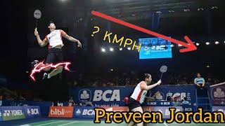 Best Smasher in Badminton  PRAVEEN JORDAN  Badminton Smash HD [upl. by Tonkin961]