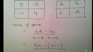 Game Theory Optimal Strategies and Value Of A 2x2 Game [upl. by Grewitz806]