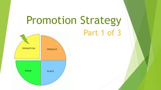 Marketing Mix Promotion Strategy part 1 [upl. by Glaab]