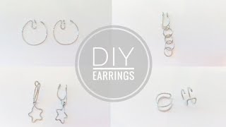 4 DIY earrings without piercing  Elims DIY [upl. by Fiona]