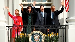 Highlights from Justin Trudeaus welcome to the White House [upl. by Eillen]