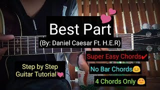 Best Part  Daniel Caesar Ft HER Easy Chords Guitar Tutorial [upl. by Chase]