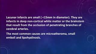 Lacunar Infarcts lacunar stroke [upl. by Haney]