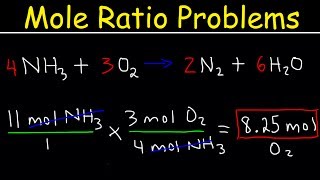 Stoichiometry Mole to Mole Conversions  Molar Ratio Practice Problems [upl. by Singband575]