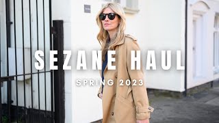 SEZANE HAUL  Parisian style outfit ideas  SPRING 2023 [upl. by Hsilgne304]