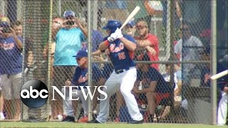 Tim Tebow Hits Home Run in First Pro at Bat [upl. by Carissa]