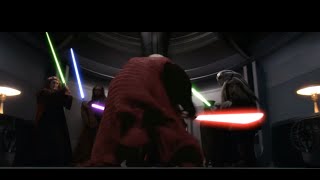 Mace Windu Vs Palpatine Darth Sidious Leg PTBR English Dub 1080p [upl. by Inaliel]