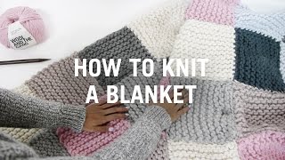 How to Knit a Blanket  Step By Step [upl. by Enahsed121]