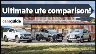 Ford Ranger vs Toyota HiLux vs Mercedes XClass ute comparison review Onroad offroad towing [upl. by Stephenie26]