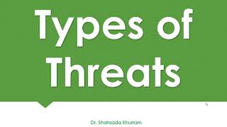 Types of Threats  Information Security  Cybersecurity [upl. by Nysila]