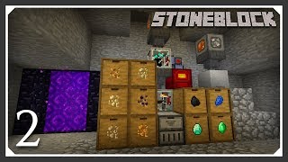 Stoneblock Modpack  Auto Sieve Auto Hammer amp Nether  E02 Stoneblock Lets Play [upl. by Yazbak]