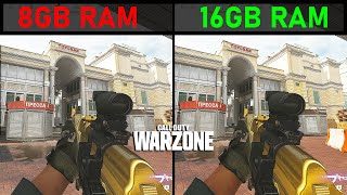 Call of Duty  Warzone 8GB RAM vs 16GB RAM [upl. by Udenihc]