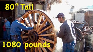 Building 1080 lb Wood Wheels for the Borax Wagons  Massive Wheelwright Work [upl. by Naesal399]