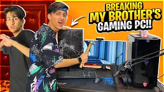 Breaking My Brothers 3 Lakh Gaming Pc Epic Reaction😂 Crying Moment  As Gaming  Garena Free Fire [upl. by Elatsyrk]