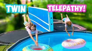 Twin Telepathy TRAMPOLIN POOL Challenge [upl. by Mountfort]