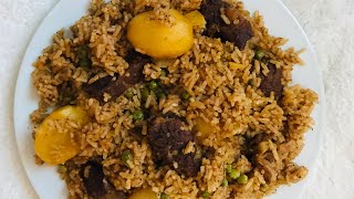 JINSI YA KUPIKA PILAU YA NYAMAColored rice recipeS01E01 [upl. by Anaujat]