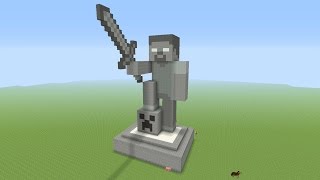 Minecraft Tutorial How To Make A STONE HEROBRINE Statue [upl. by Natam877]