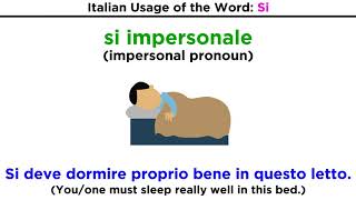 Italian Grammar Si Impersonale [upl. by Nimocks]