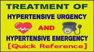 Treatment of Hypertensive Urgency and Emergency  Hypertensive Crisis  PharmCept [upl. by Wilkie]