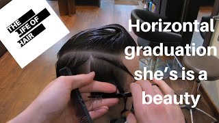 Horizontal Graduation Haircut  The Wedge  The Firefly  Vidal Sassoon [upl. by Yeknarf279]