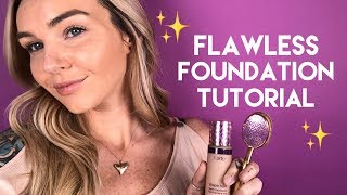 flawless shape tape foundation tutorial  tarte tutorials [upl. by Enahc]