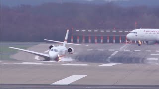 Spektakuläre Manöver am Flughafen Düsseldorf  DER SPIEGEL [upl. by Ettenirt]